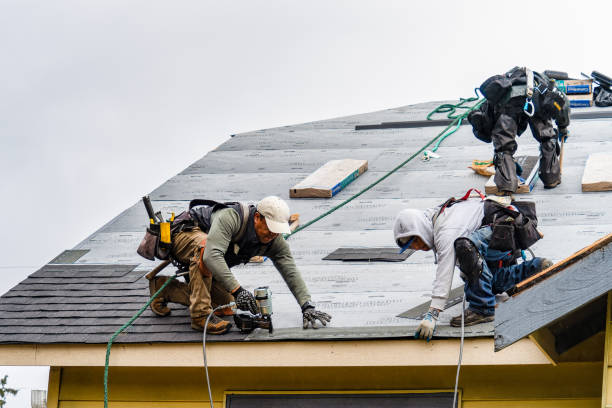 Professional Gutter Installation technician working in Bybee, TN
